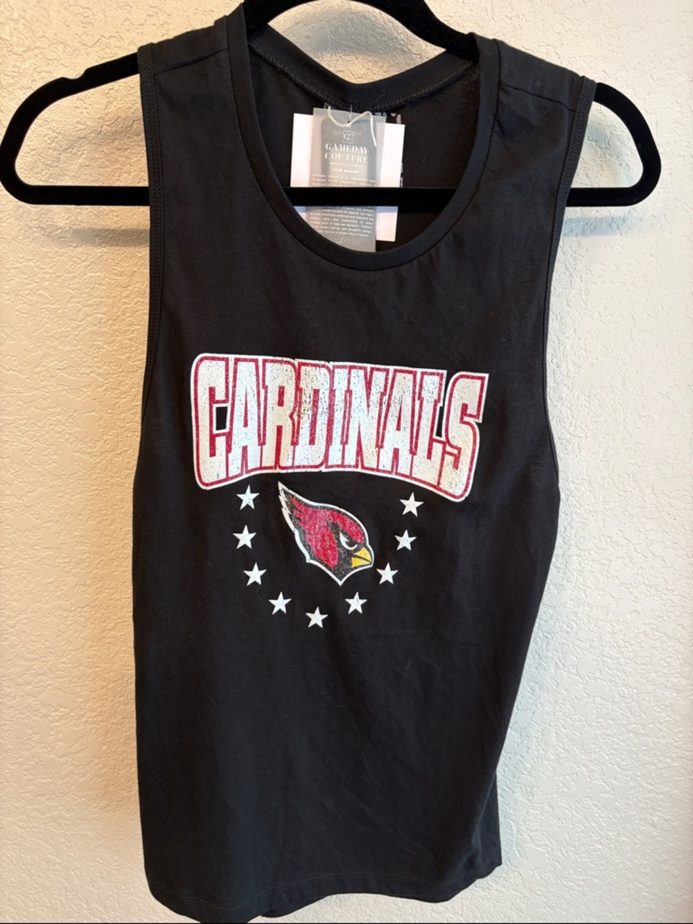 NWT Gameday Couture Black Cardinals Racerback Tank Top